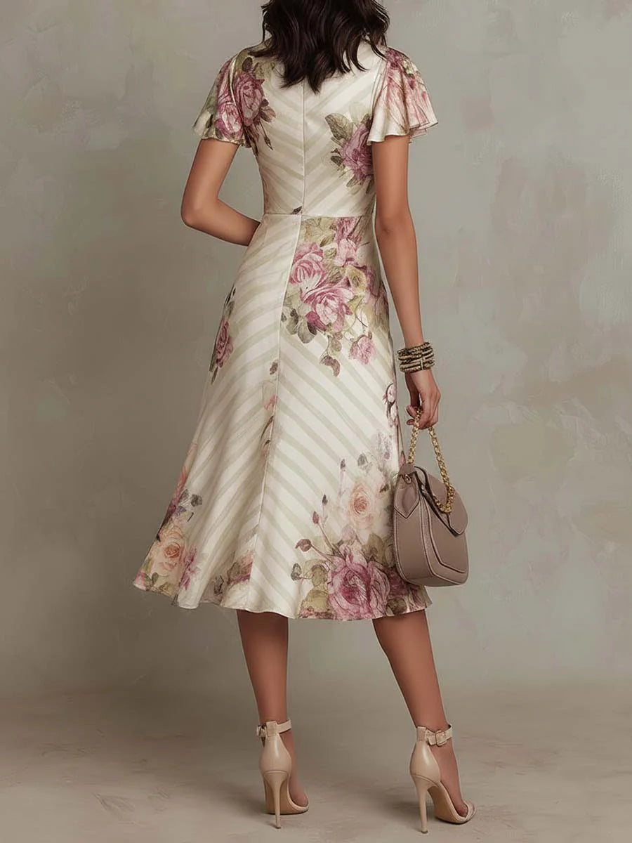 Hazel | Floral Draped Midi Dress