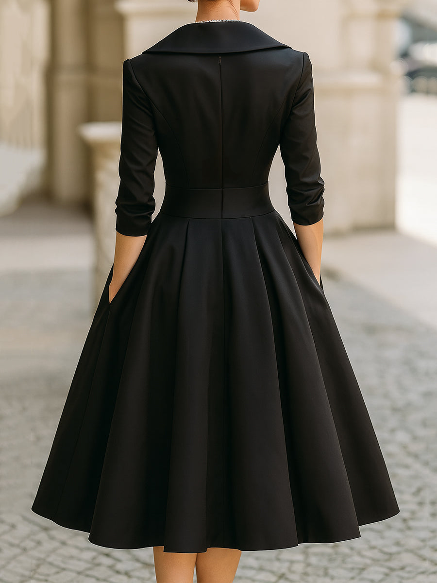 Lucia | Elegant Portrait-Collar Dress