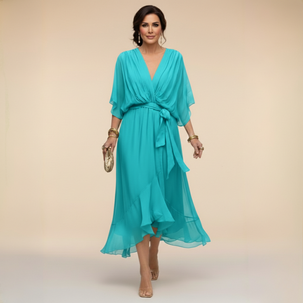 Delaney | Flowing V-Neck Midi Dress