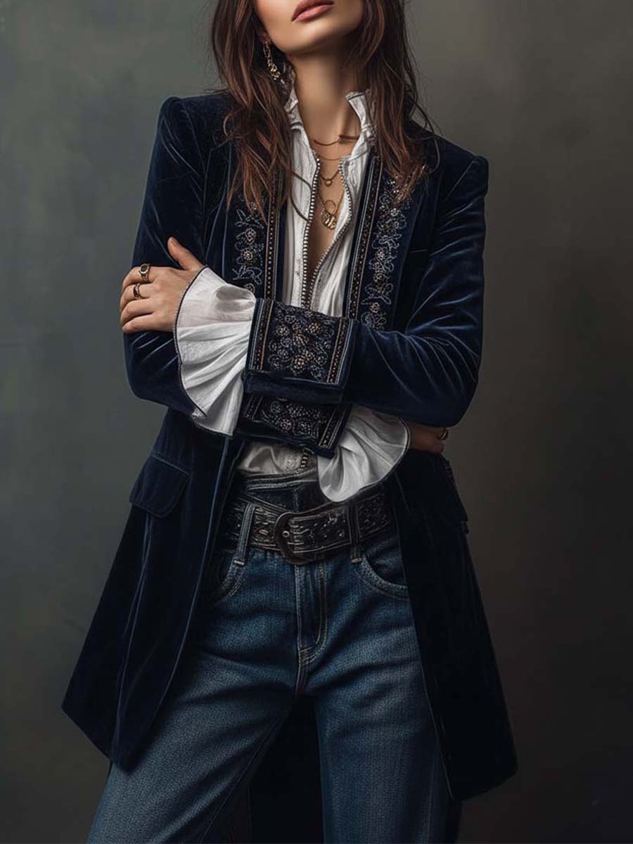Anastasia | Embroidered Longline Jacket