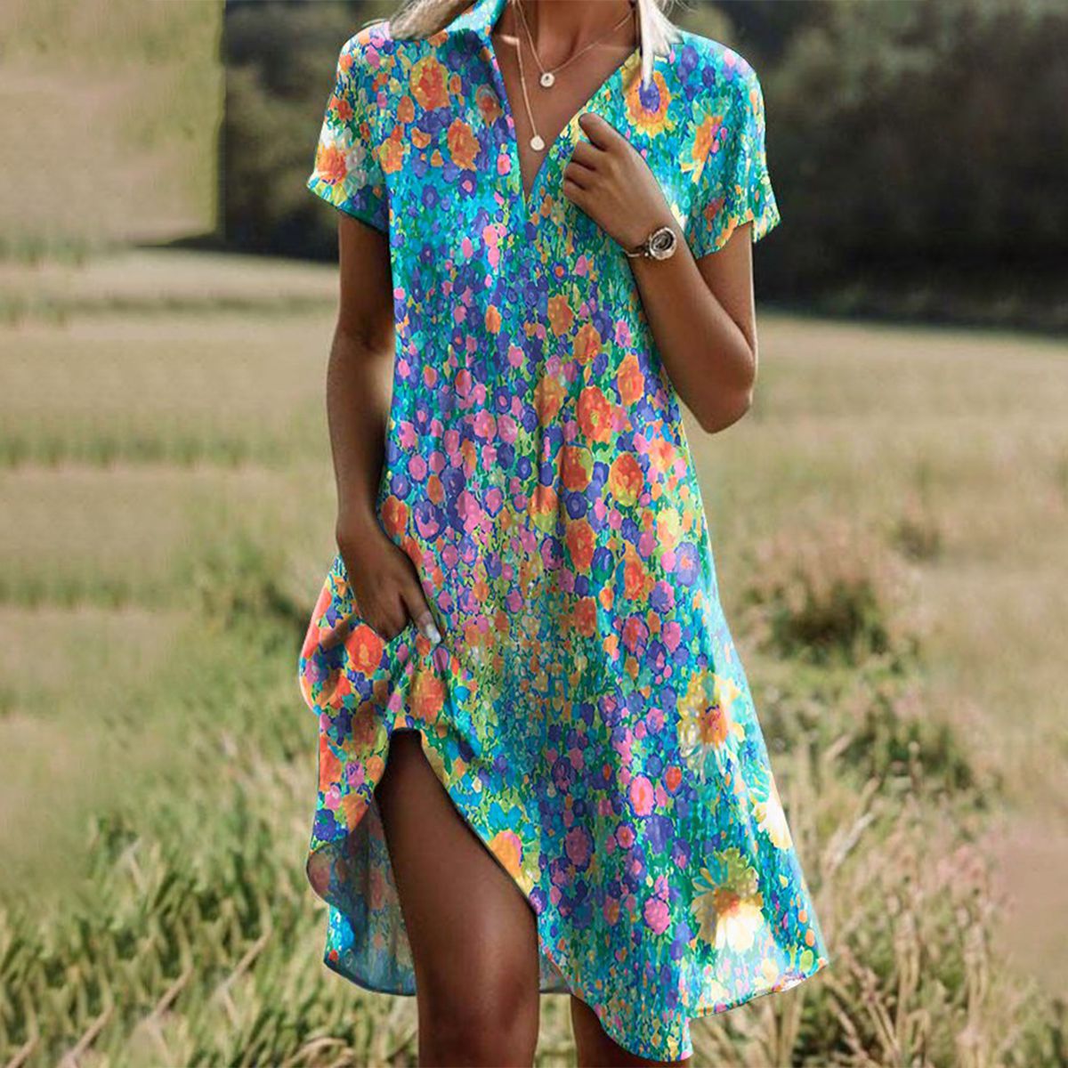 Delphine | Flowing Summer Midi Dress