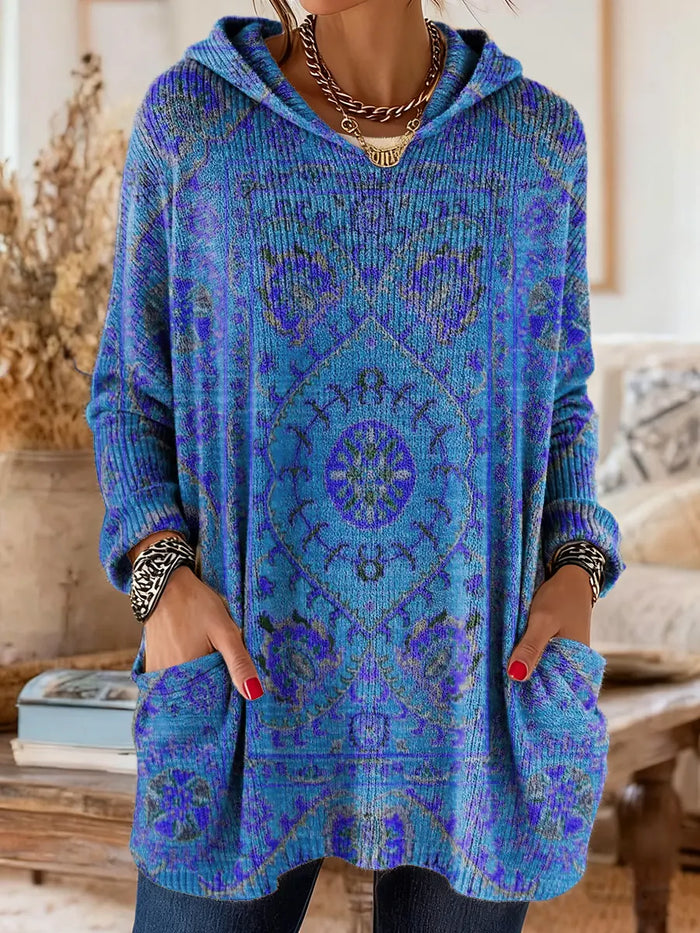 Whitney | Cosy Hooded Patterned Tunic