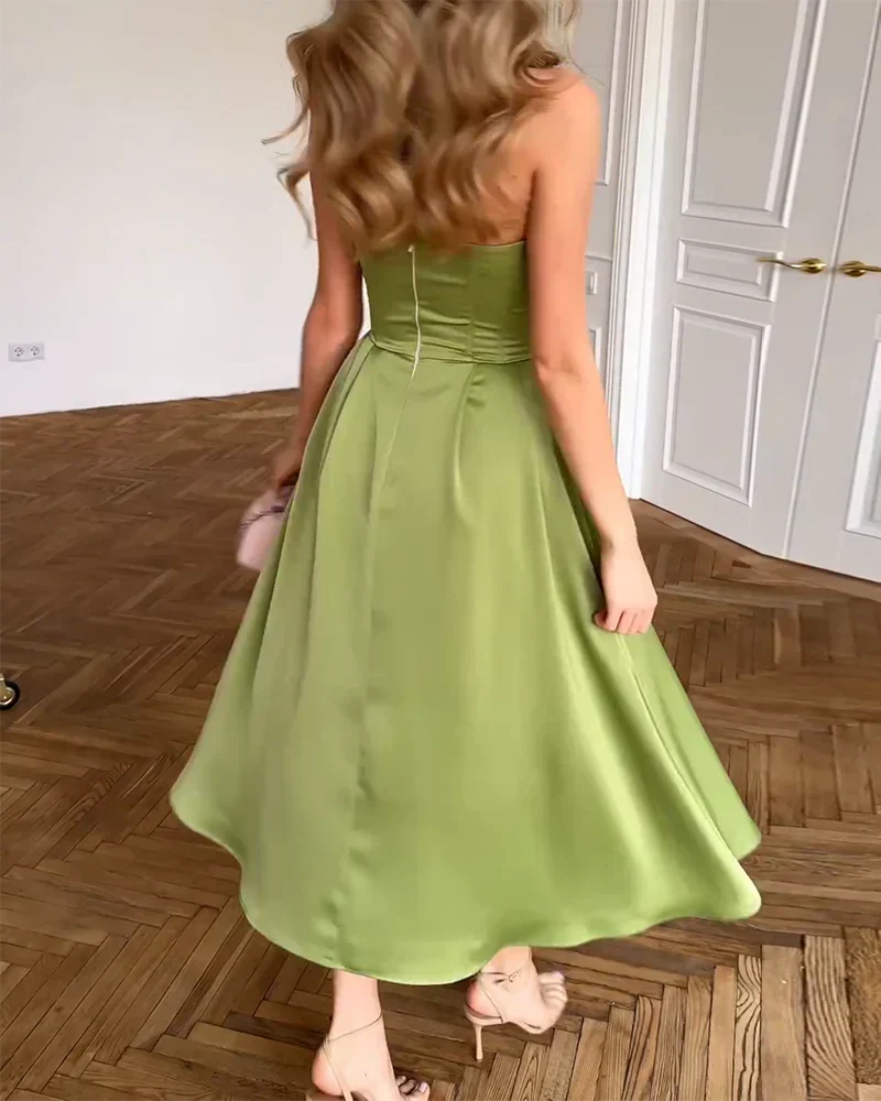 Liora™ | Strapless Elegant Midi Dress