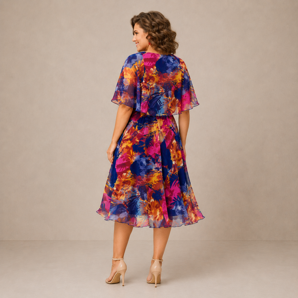Camelia | Flowing Floral Midi Dress