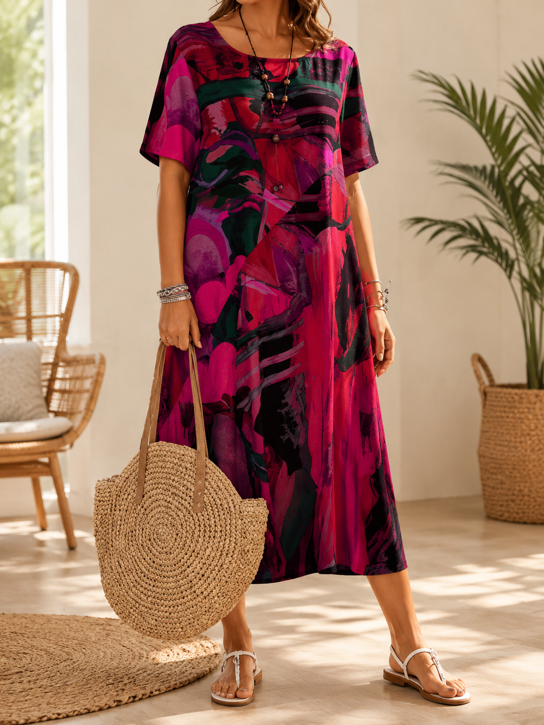 Ivy | Artful Print Midi Dress