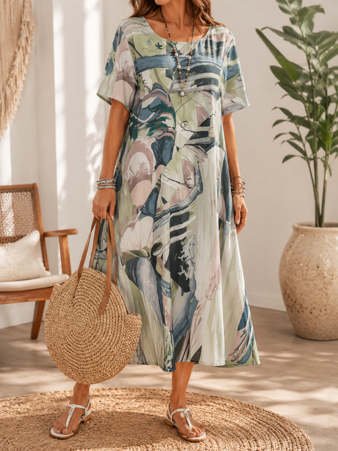Ivy | Artful Print Midi Dress