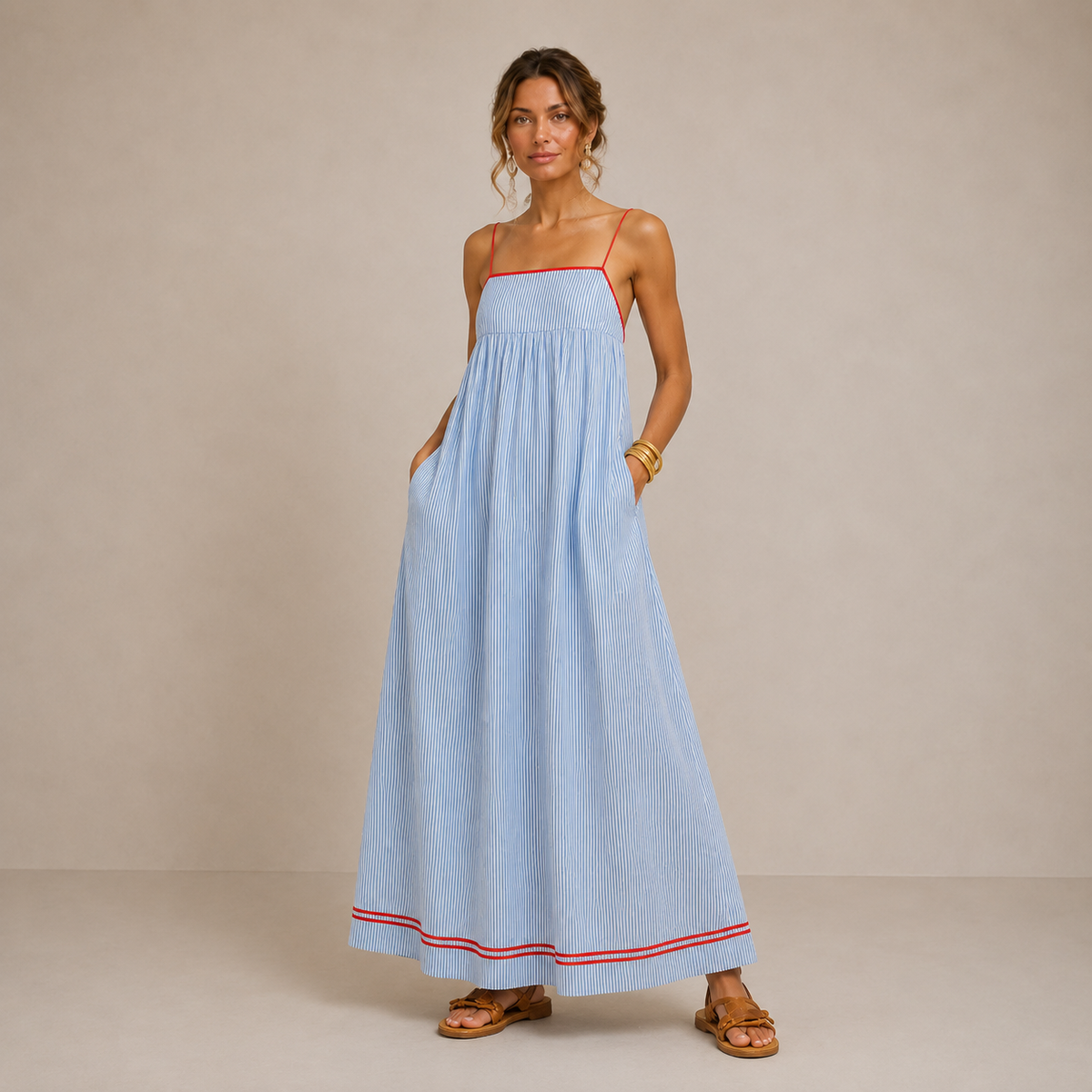 Leontine | Breezy Striped Maxi Dress