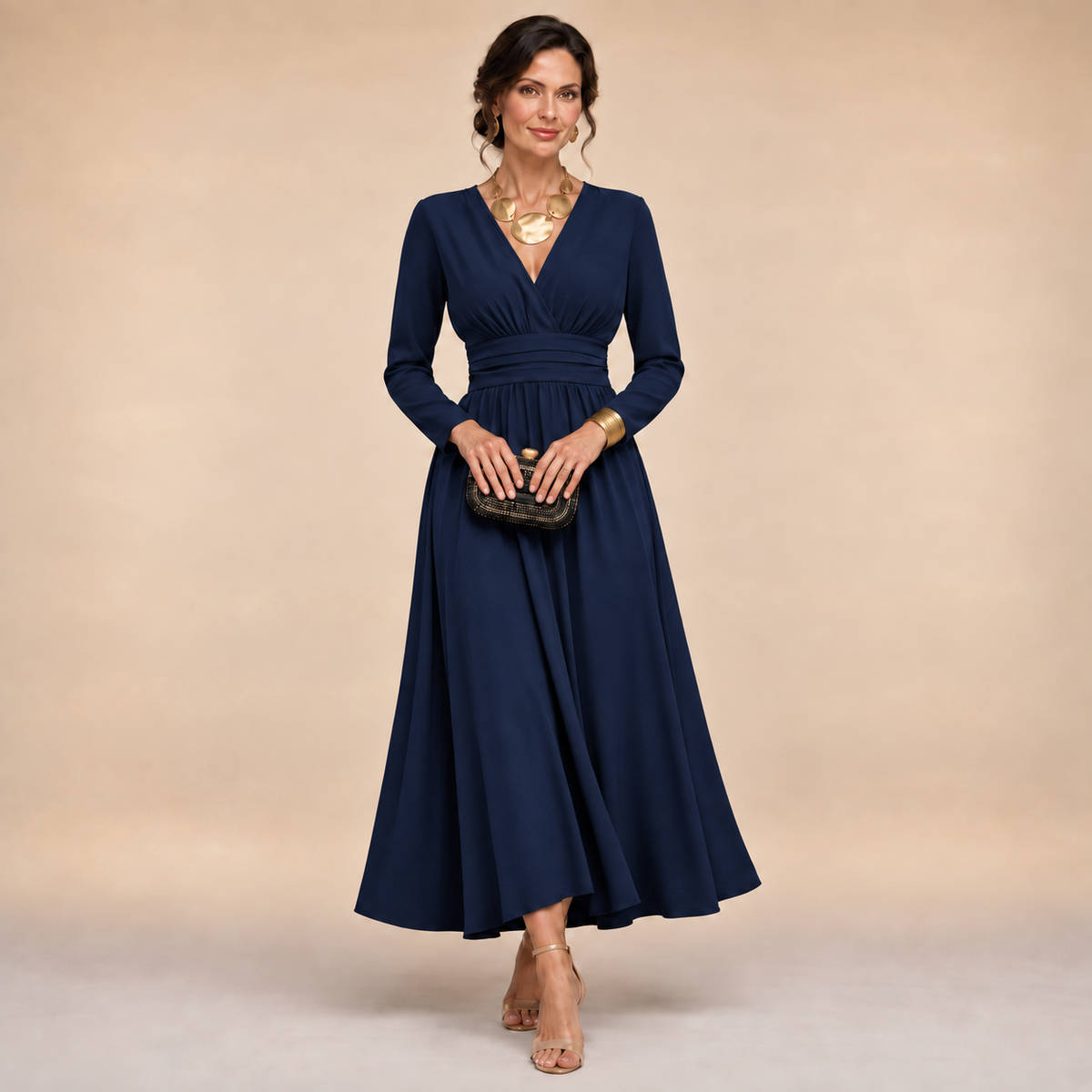 The Isabella Long Sleeve Wrap Dress