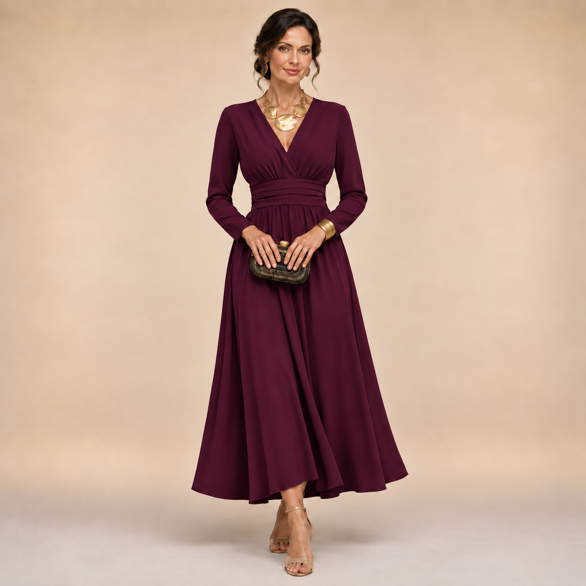 The Isabella Long Sleeve Wrap Dress