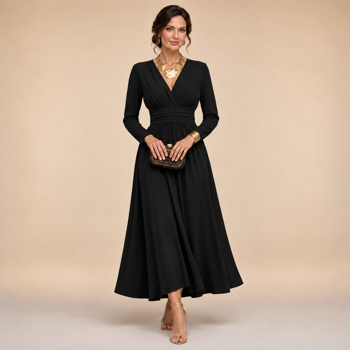 The Isabella Long Sleeve Wrap Dress