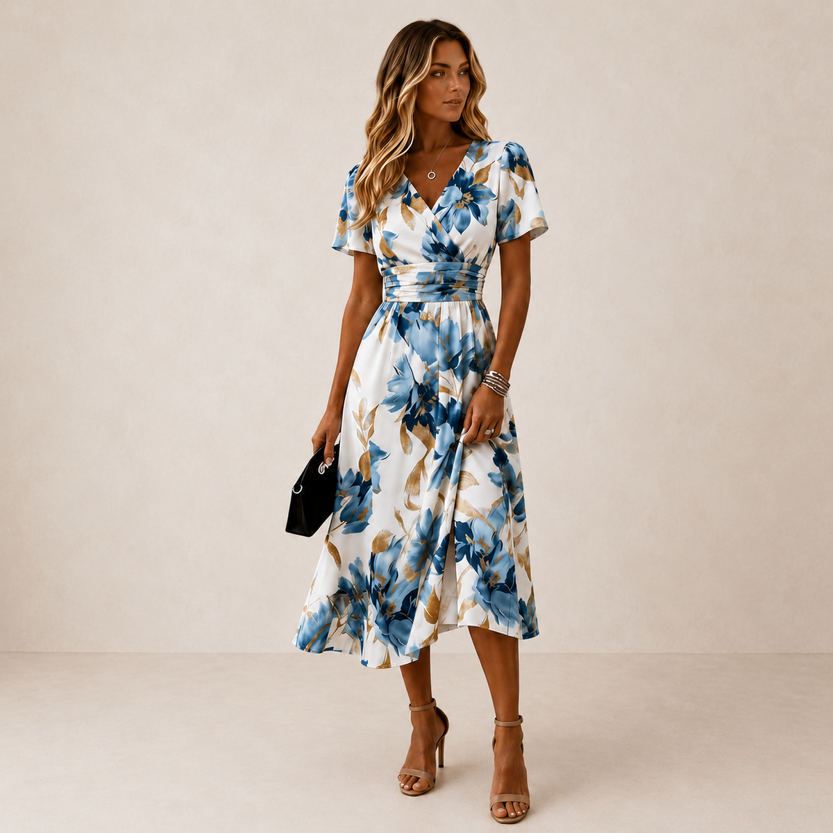 Aurelie | Floral A-Line Midi Dress