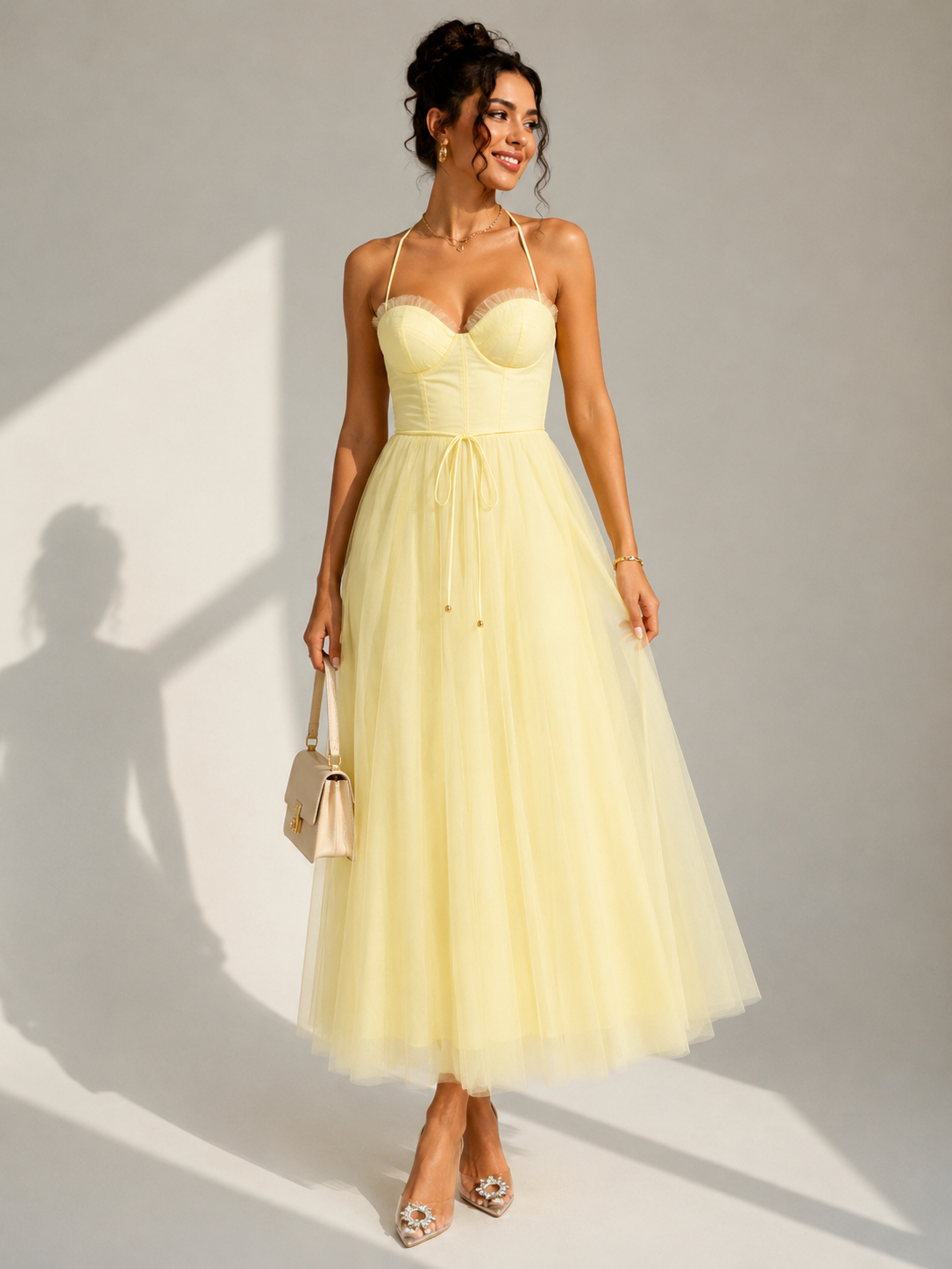 Harlow | Cinched Waist Midi Dress