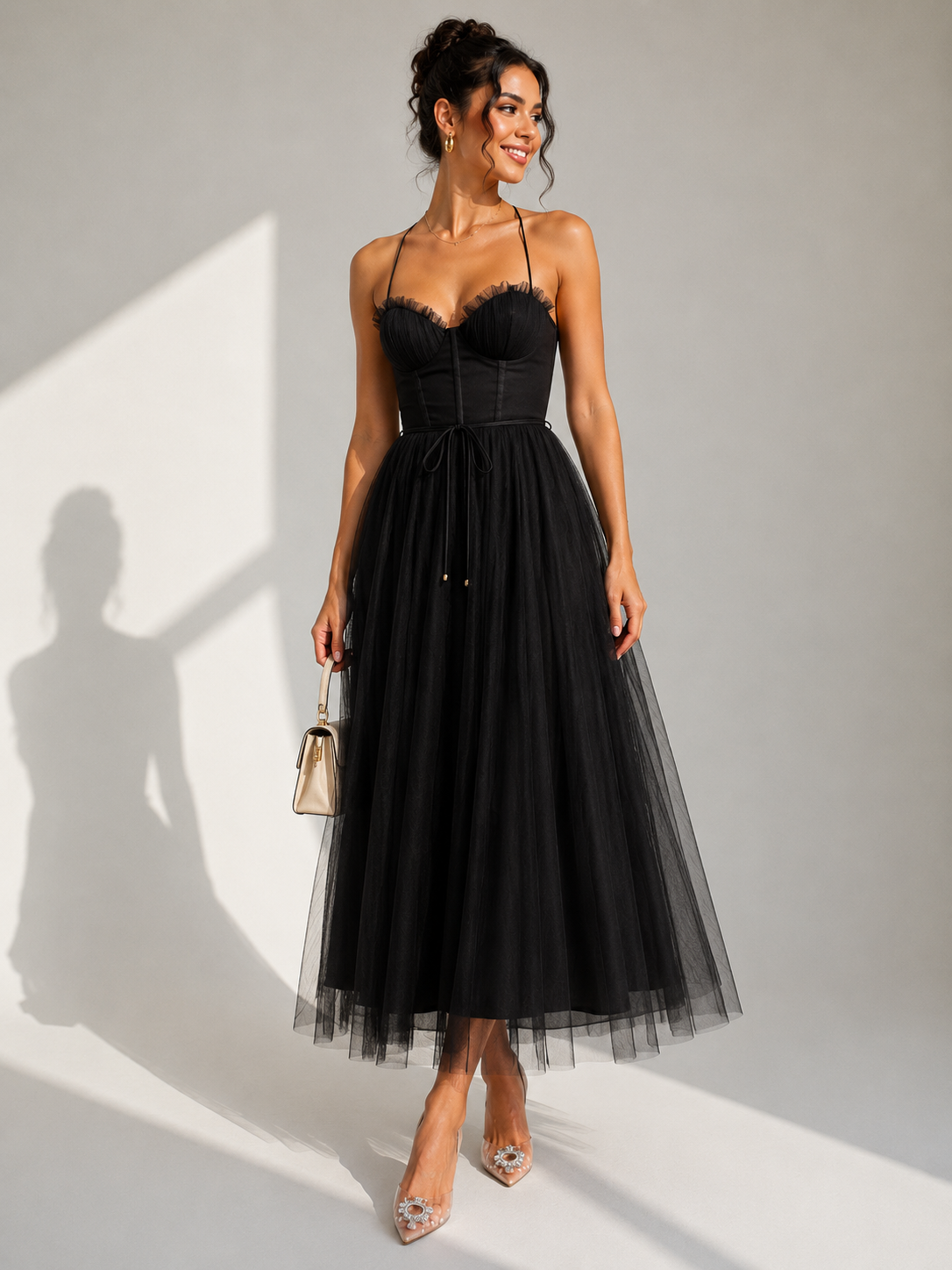 Harlow | Cinched Waist Midi Dress