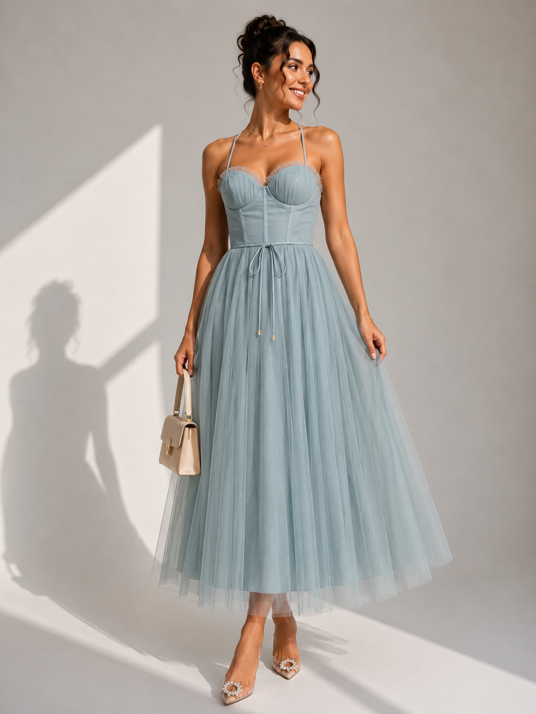 Harlow | Cinched Waist Midi Dress