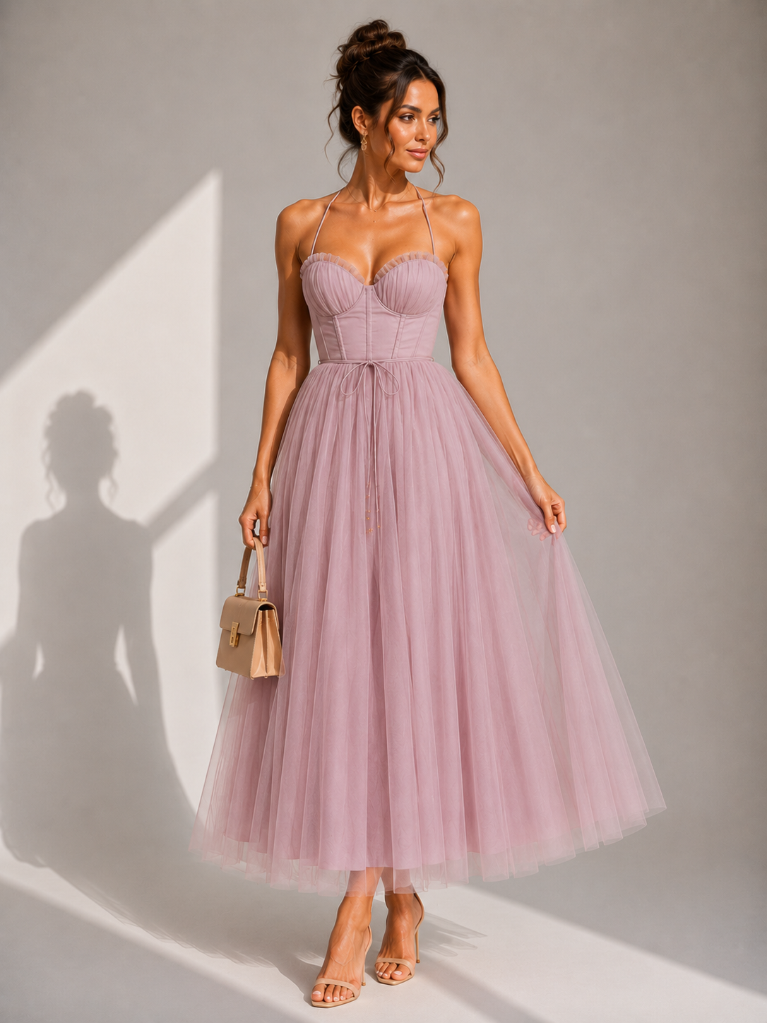 Harlow | Cinched Waist Midi Dress
