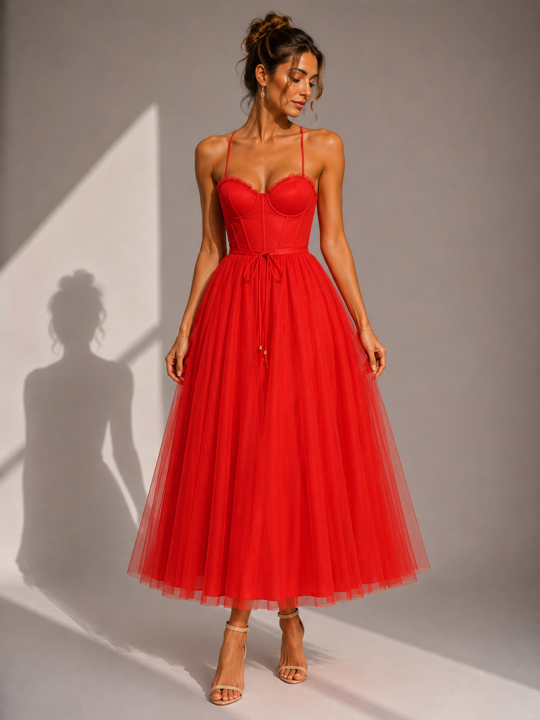 Harlow | Cinched Waist Midi Dress