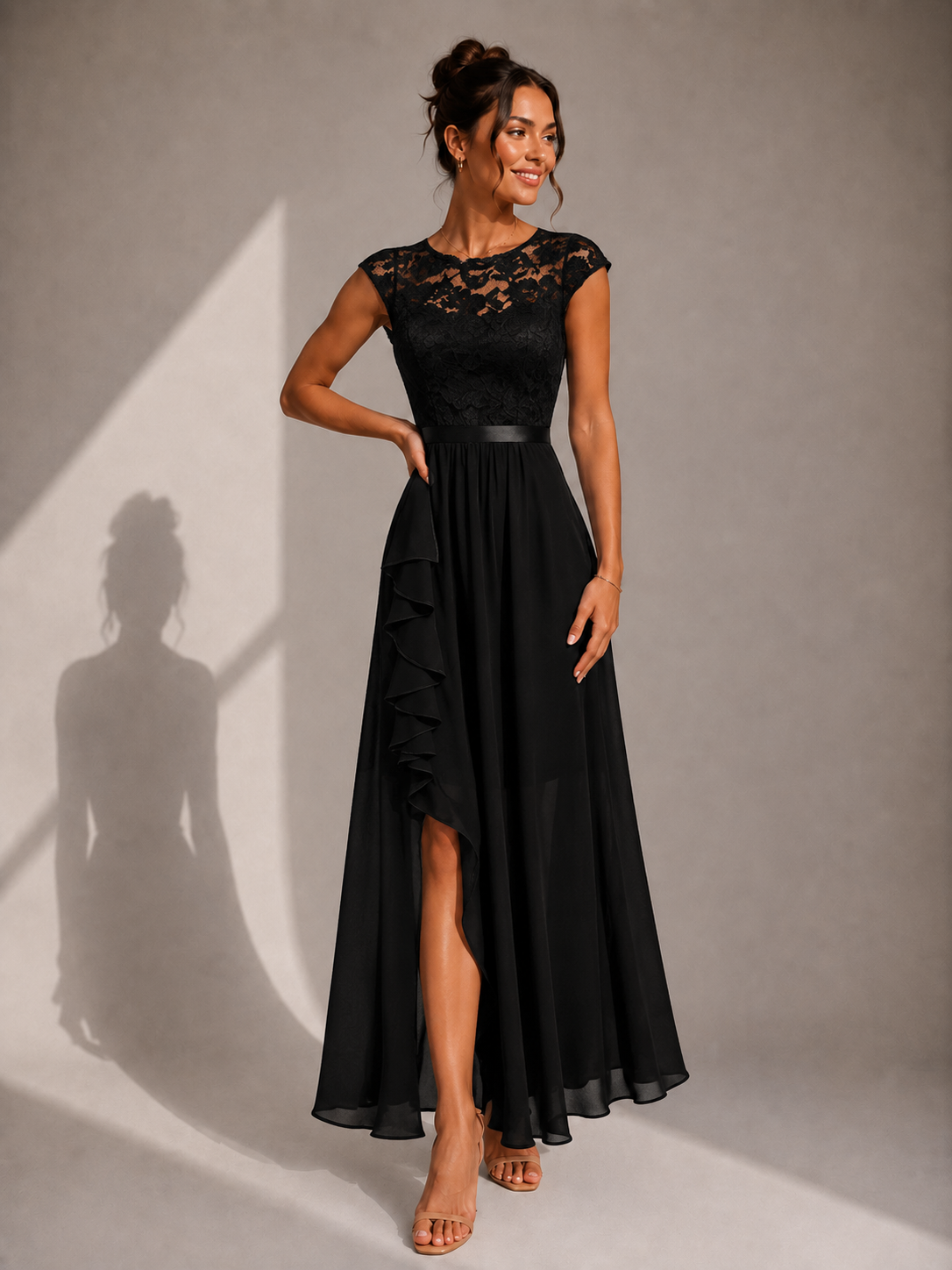 Isabelle | Ruffled Evening Maxi Dress