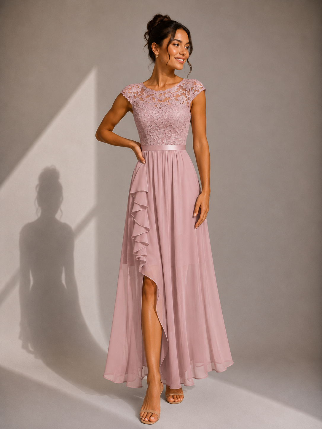 Isabelle | Ruffled Evening Maxi Dress