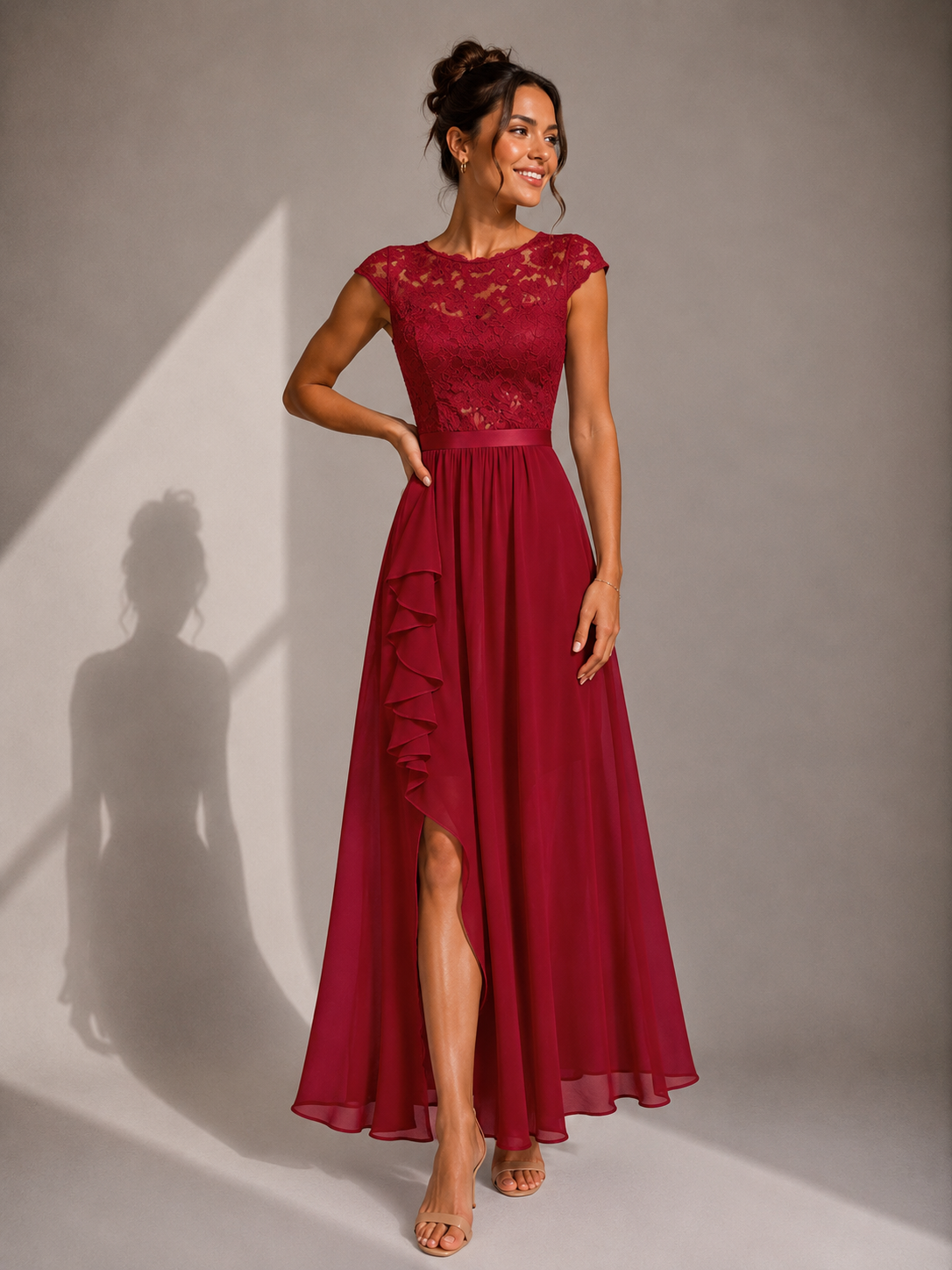 Isabelle | Ruffled Evening Maxi Dress