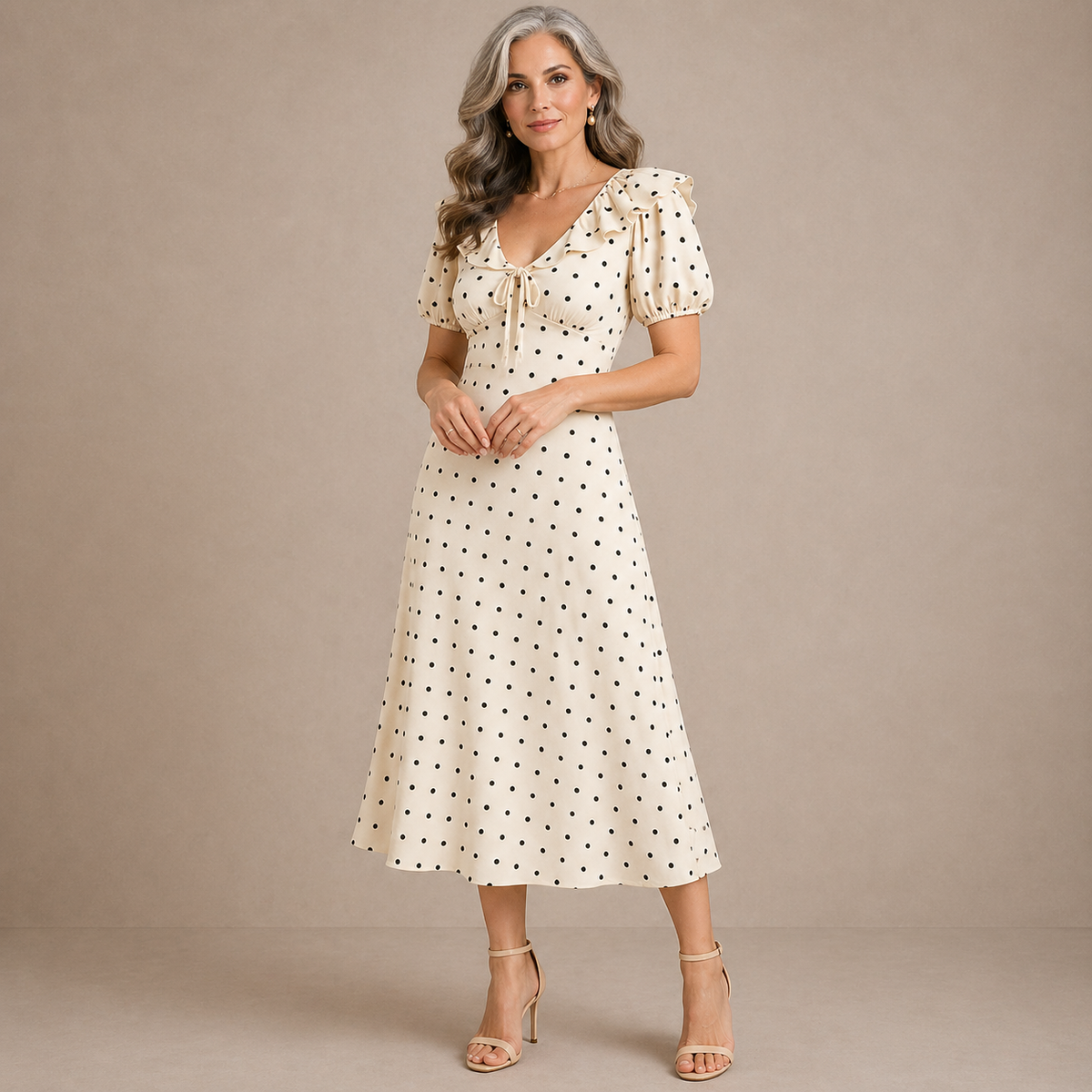 Ellery | Timeless Polka Dot Ruffle Midi Dress