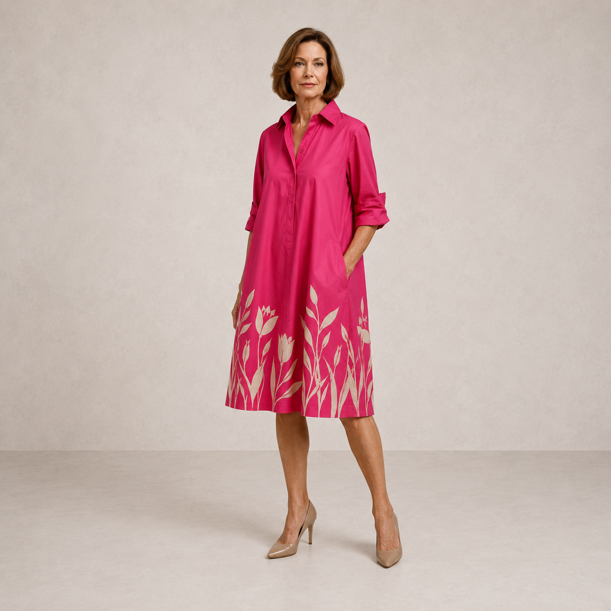 Fiona | Relaxed Midi Shirt Dress