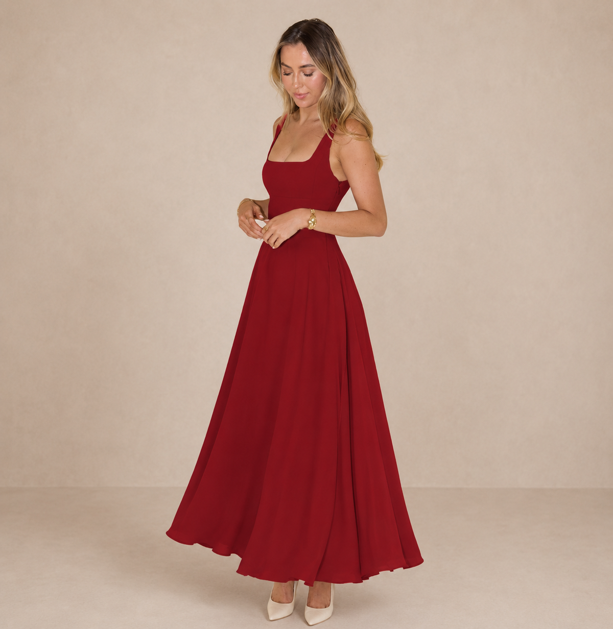 Greer | Square-Neck Midi Dress