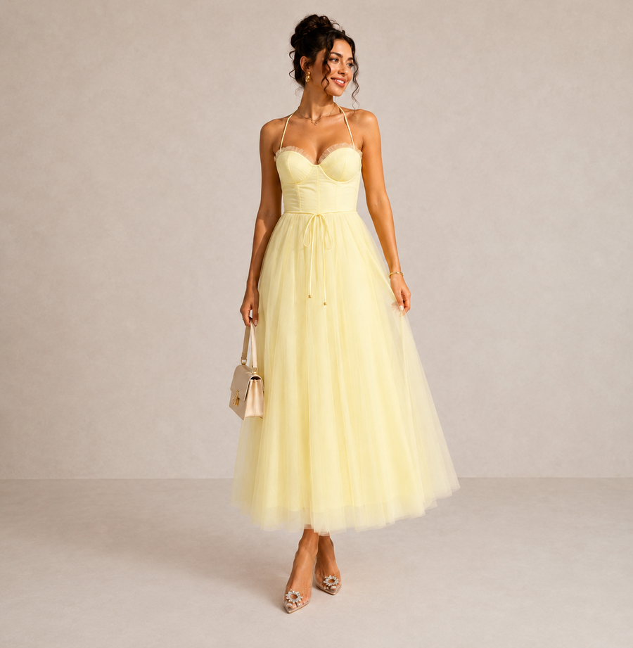 Harlow | Cinched Waist Midi Dress