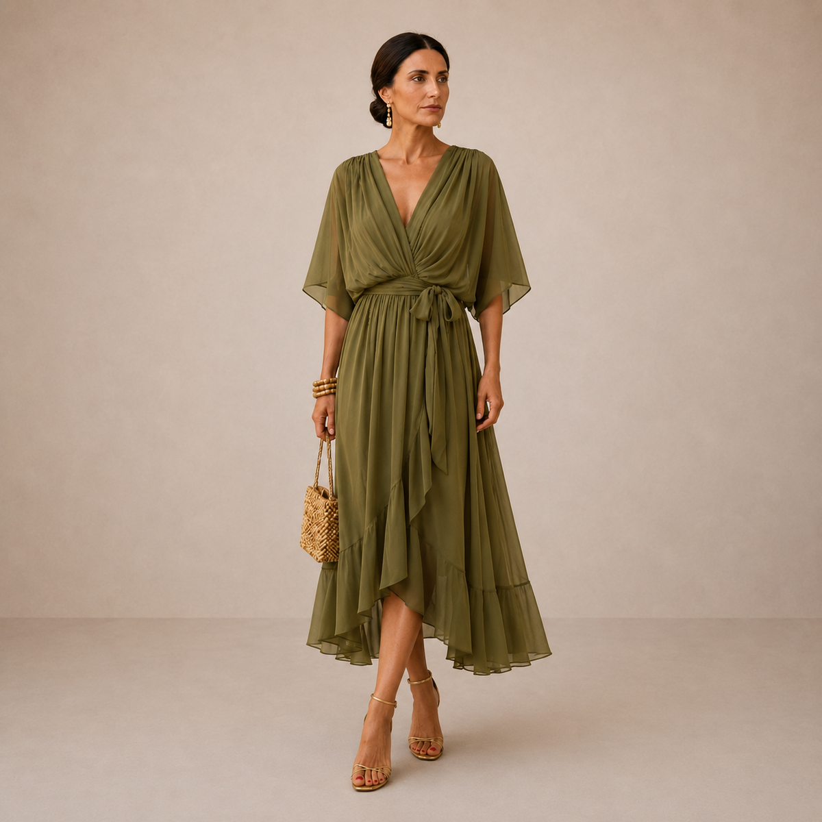 Delaney | Flowing V-Neck Midi Dress