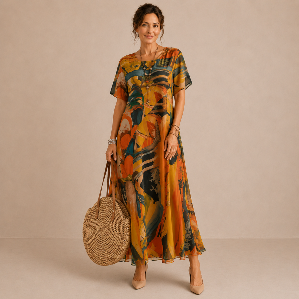 Ivy | Artful Print Midi Dress