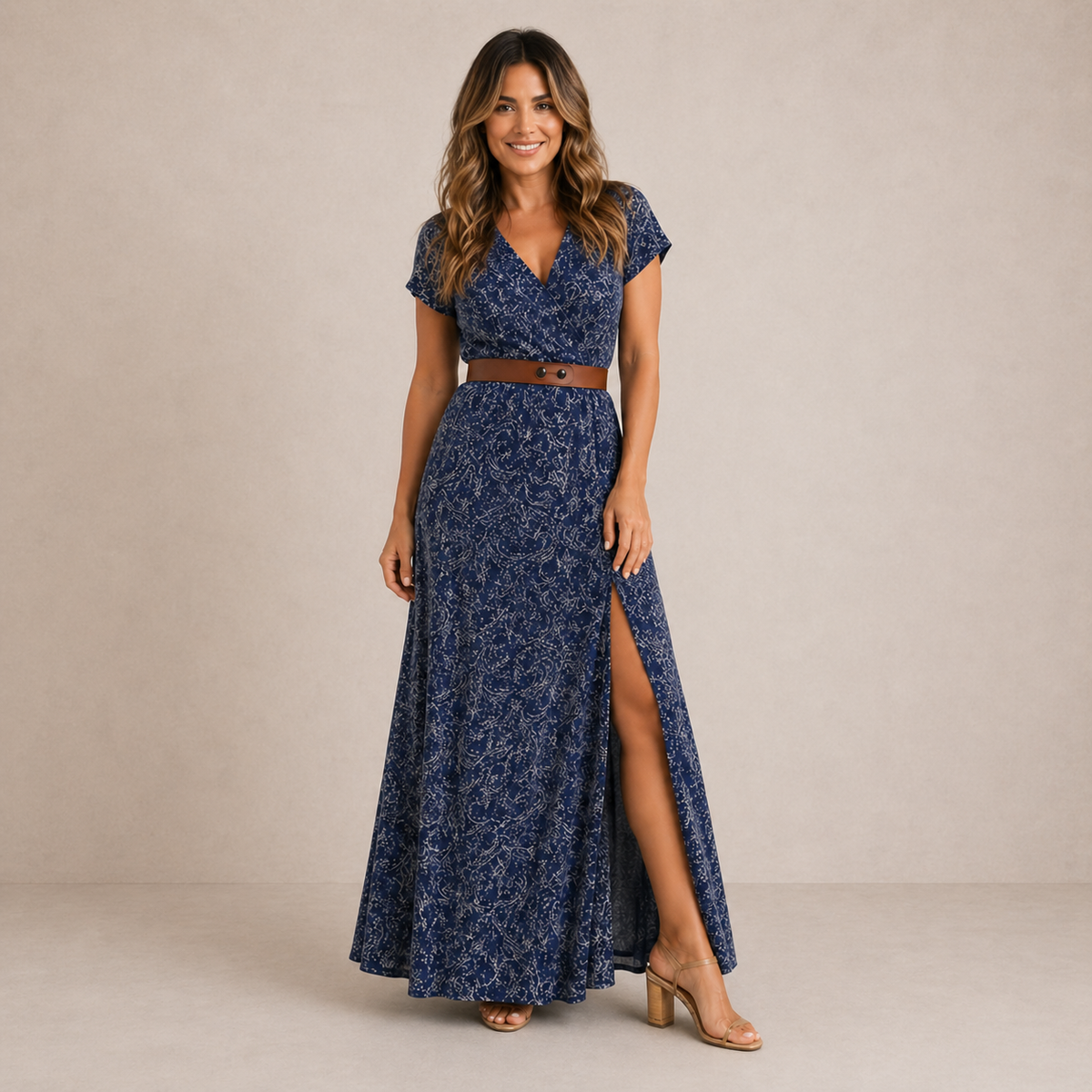 Mirabel | Floral Belted Maxi Dress