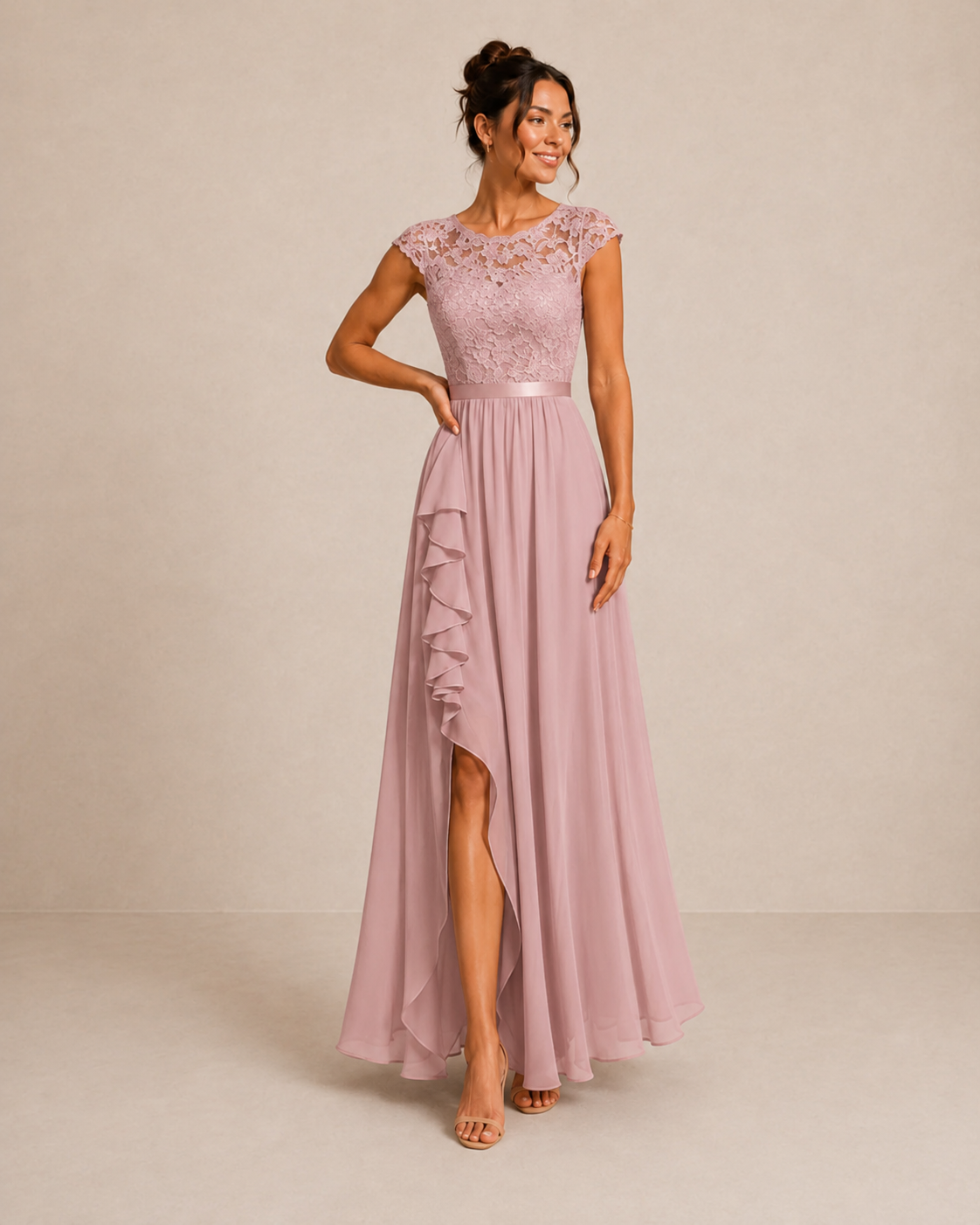 Isabelle | Ruffled Evening Maxi Dress