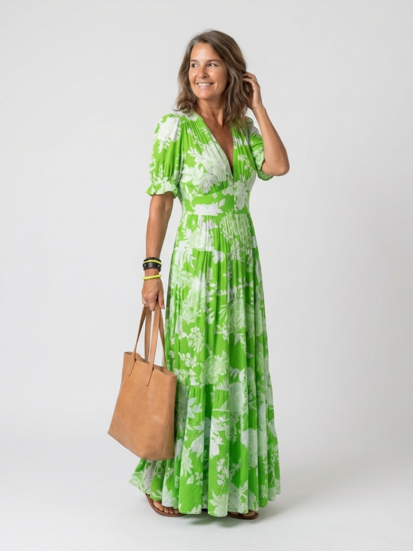 Rosalind | Floral V-Neck Maxi Dress