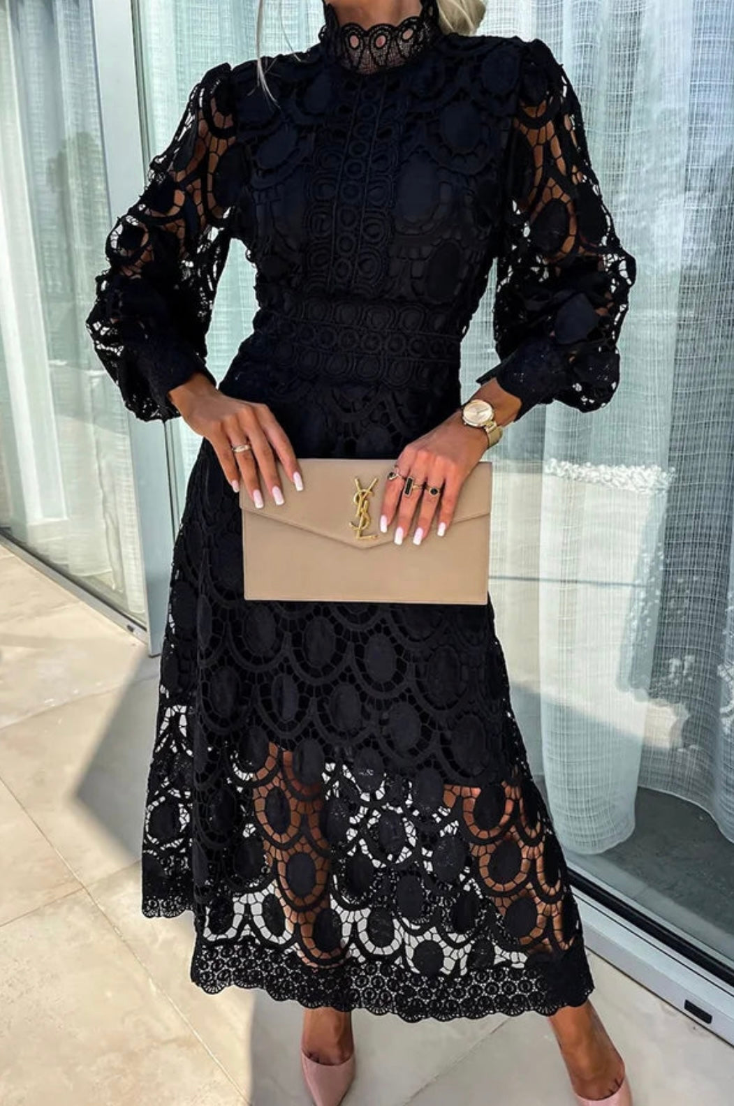 Eloah™ | Elegant Lace Midi Dress