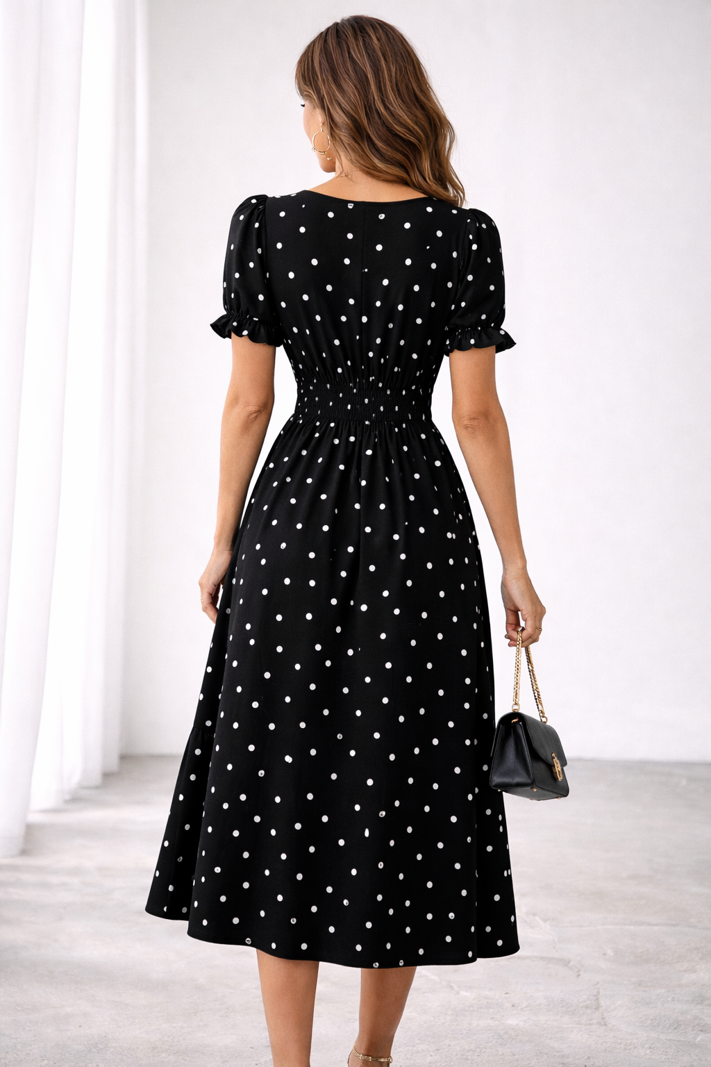 Ellery | Timeless Polka Dot Ruffle Midi Dress