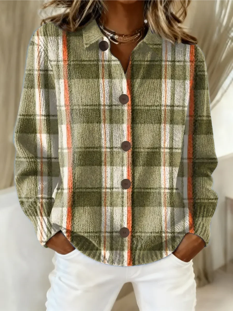 Louise | Elegant Plaid Button Cardigan