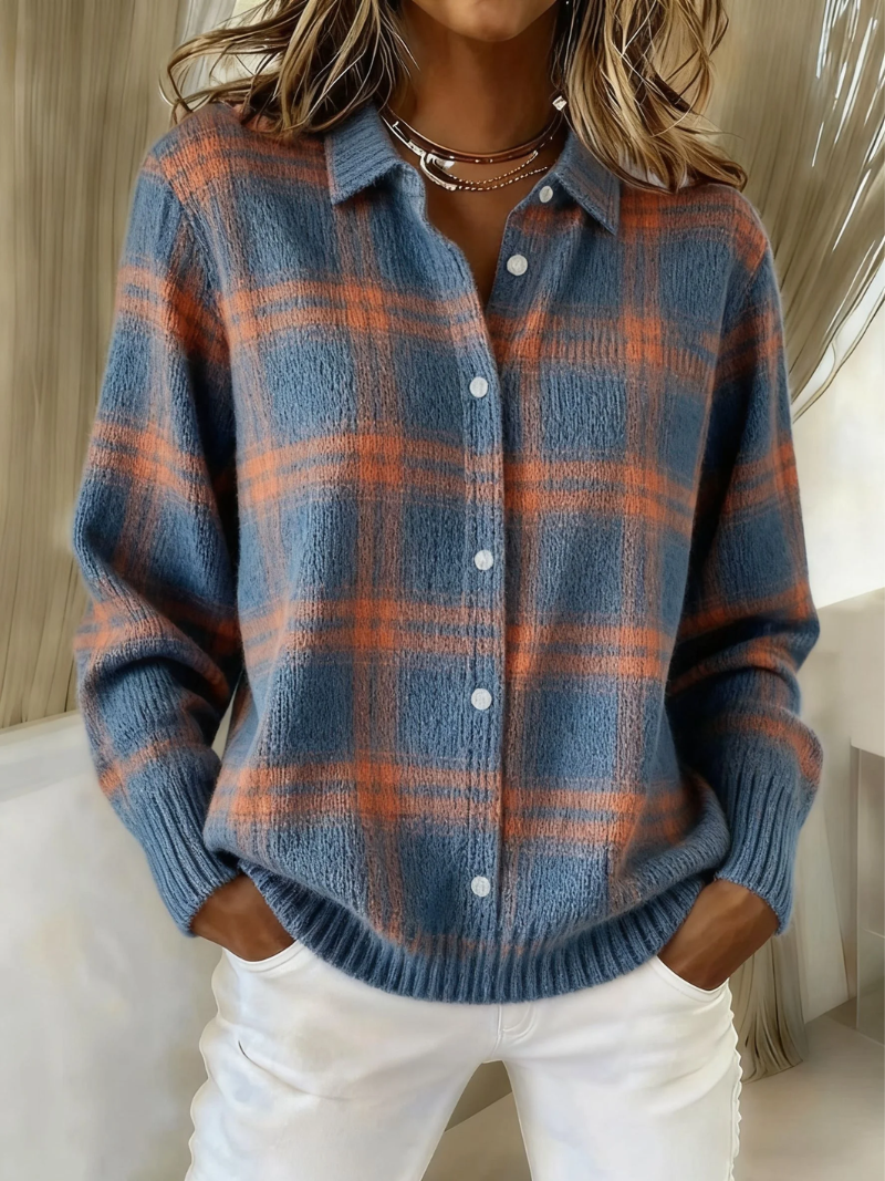 Elaine | Warm Elegant Check Cardigan