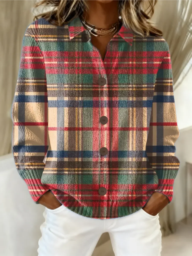 Jane | Multicolour Plaid Button Cardigan