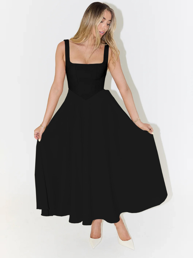 Greer | Square-Neck Midi Dress