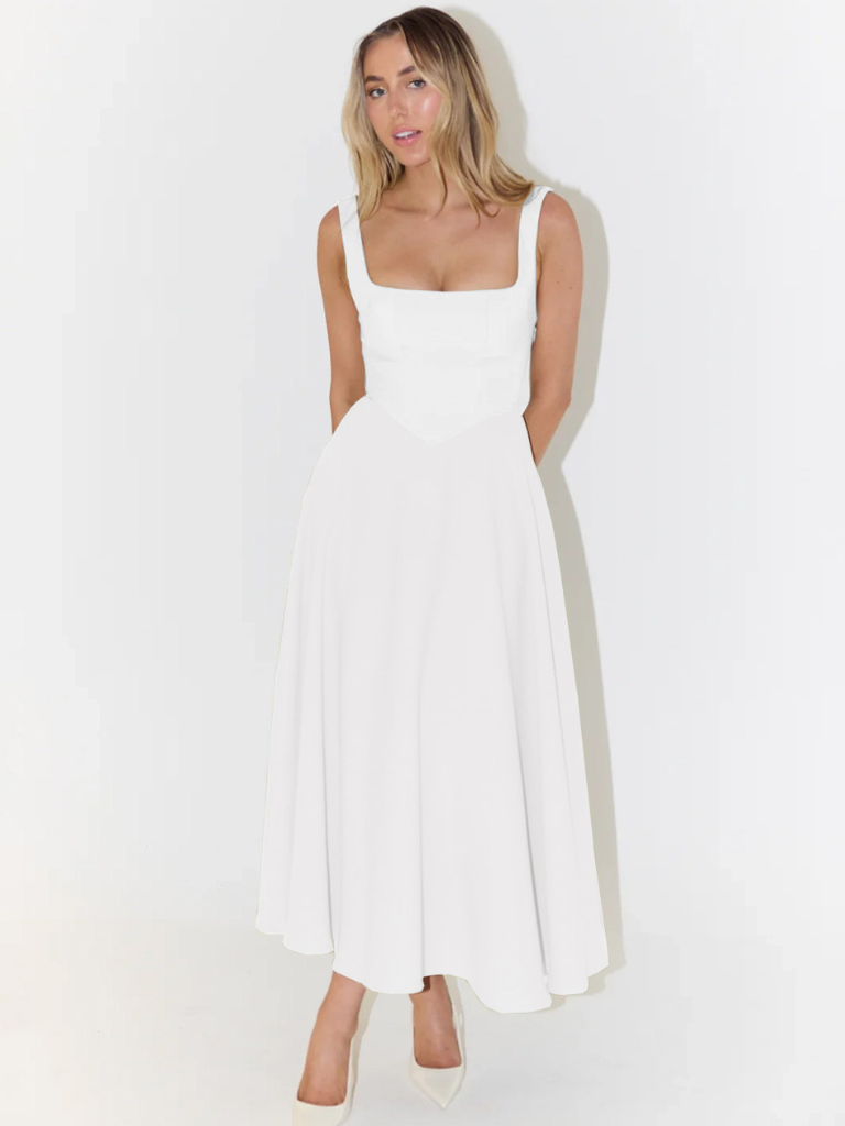 Greer | Square-Neck Midi Dress
