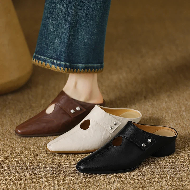 Olga | Genuine Leather Mules