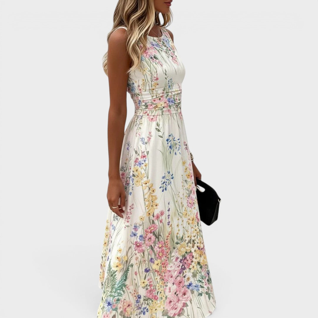 Rosina | Sleeveless Floral Midi Dress