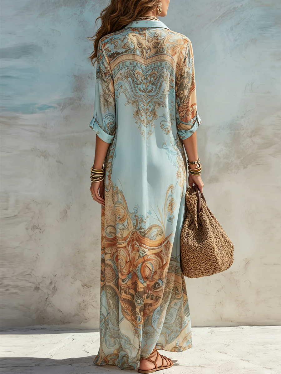 Saffron | Bohemian Print Maxi Dress