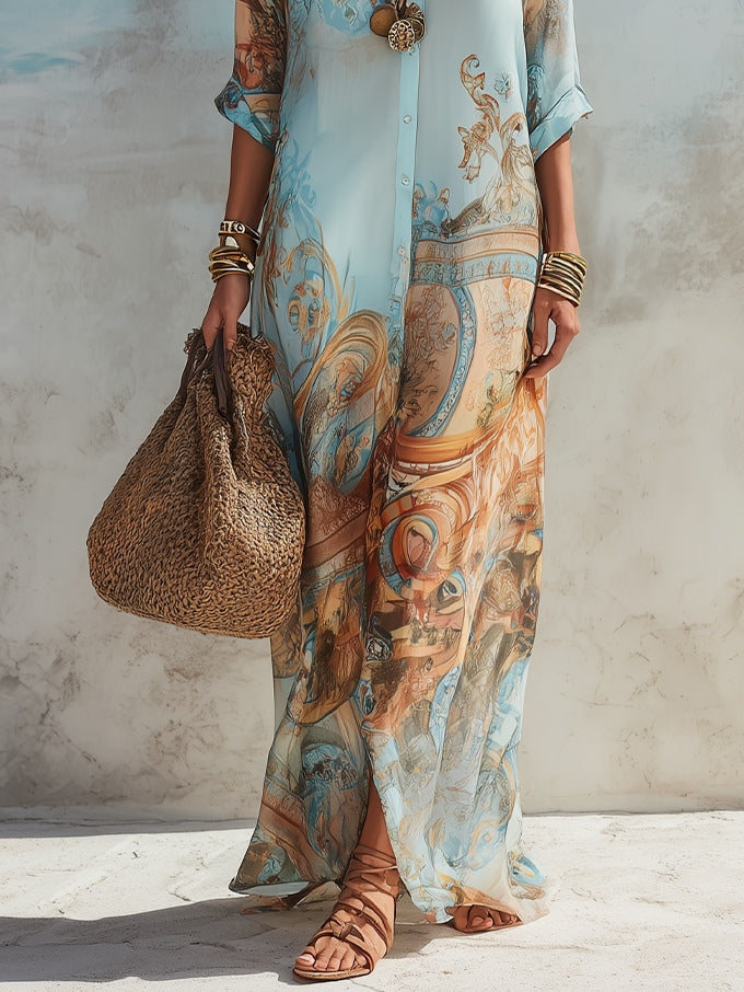 Saffron | Bohemian Print Maxi Dress