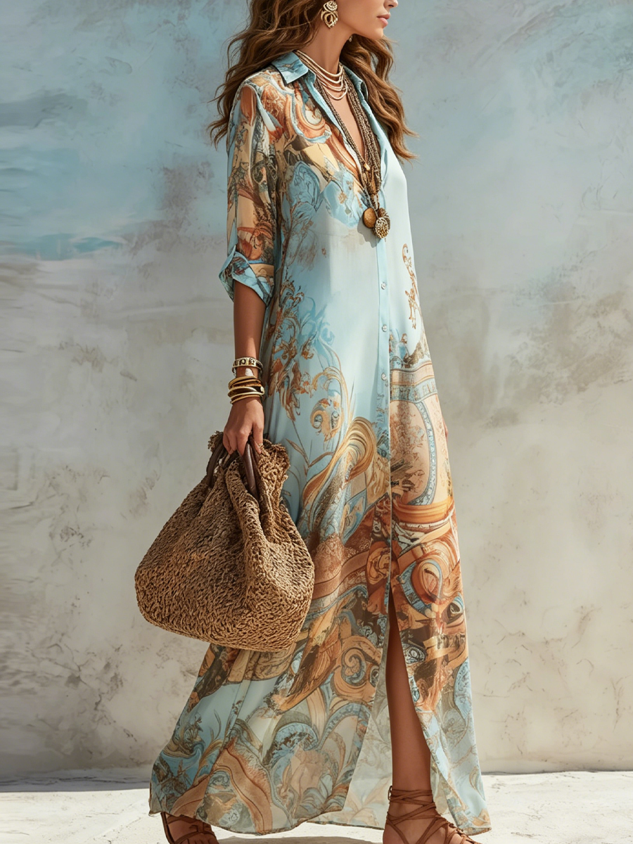 Saffron | Bohemian Print Maxi Dress