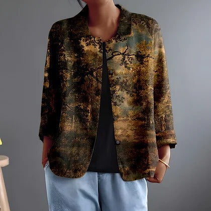 Ginevra | Painterly Open-Front Jacket
