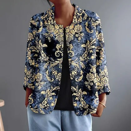 Lenora | Ornate Print Open-Front Jacket