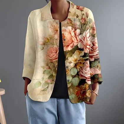Carolyn | Floral Open-Front Jacket