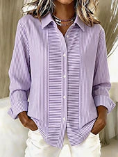 Janet | Striped Button-Front Blouse