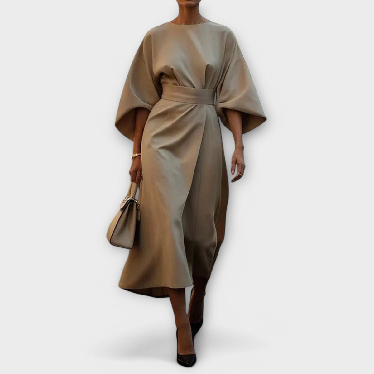 Maya™ | Elegant Lantern Sleeve Dress