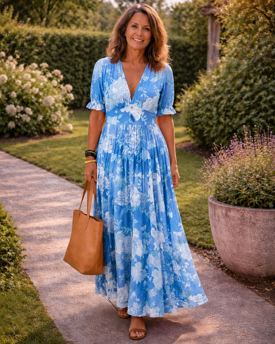 Rosalind | Floral V-Neck Maxi Dress